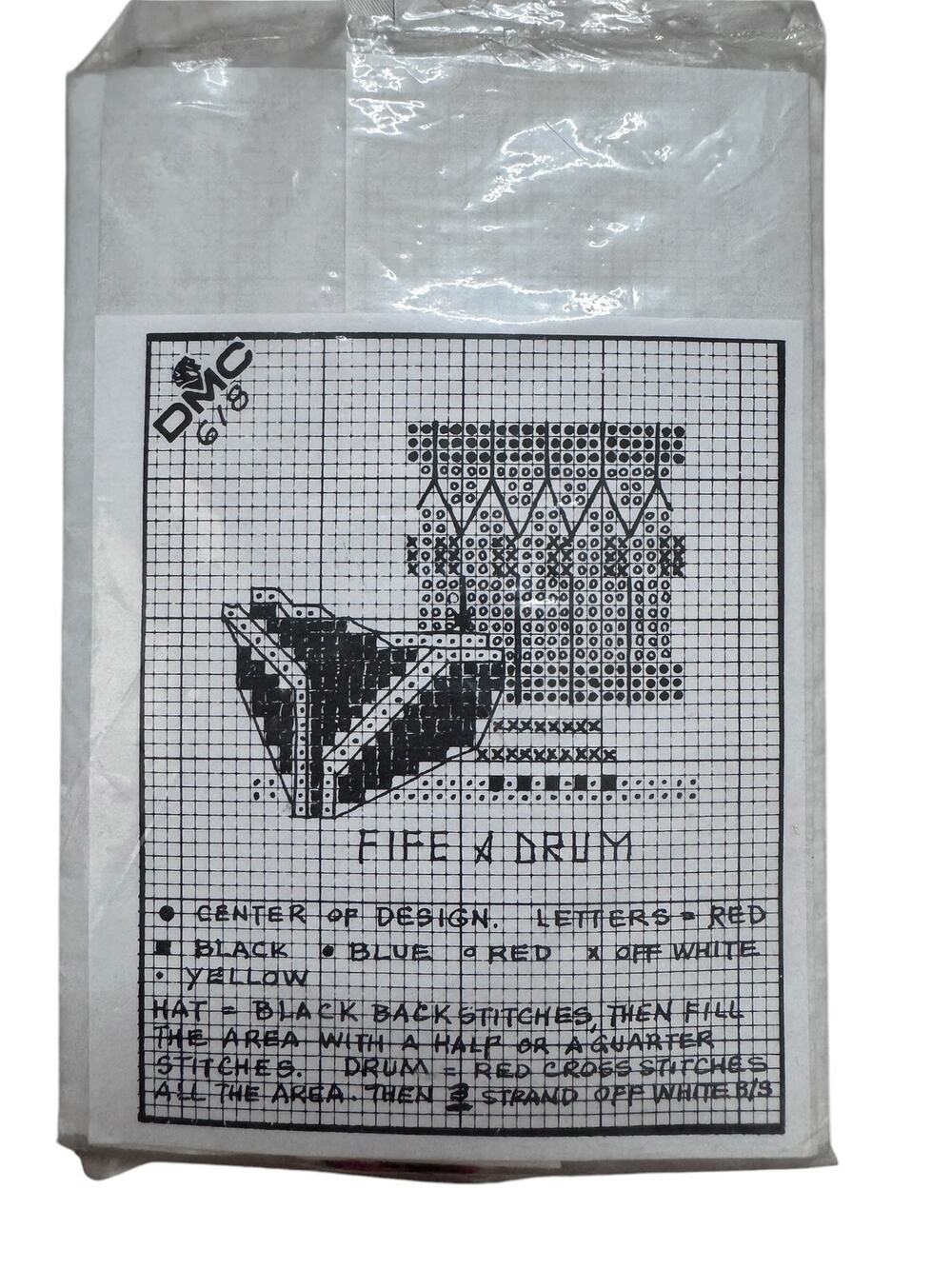Vintage *NEW* DMC Fife & Drum Cross Stitch Ornament Decor Kit Flute Instrument